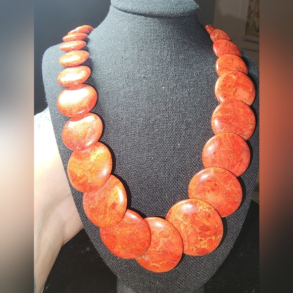 Jewelry - STERLING SILVER SPONGE CORAL NECKLACE